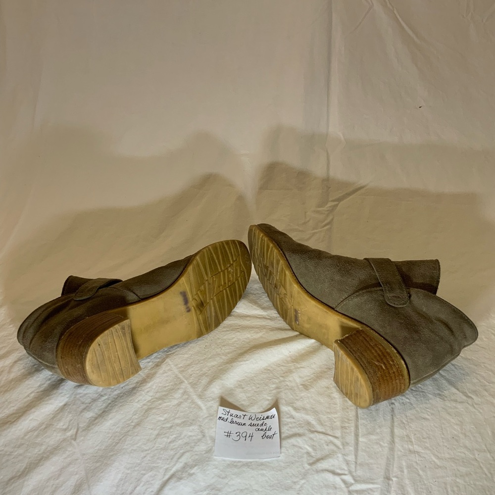 Stuart Weizman - Tan Suede Ankle Boot With Strap … - image 4